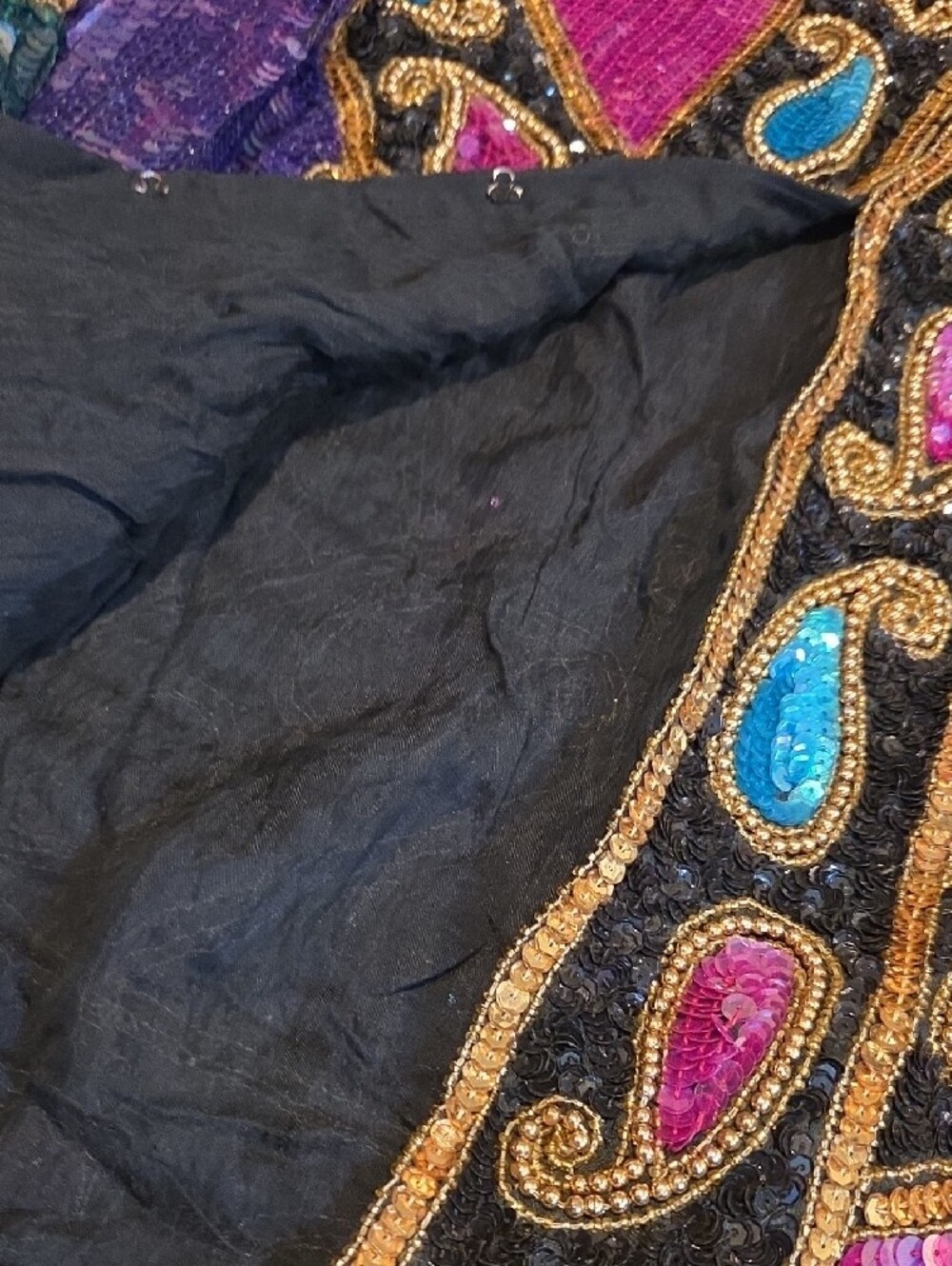Vintage Beaded Sequin Paisley Jacket - Multi-Color - Picture 3 of 8